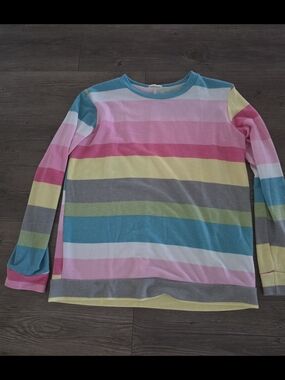 Women's Long-Sleeve Rainbow Stripe Tee - Multicolor